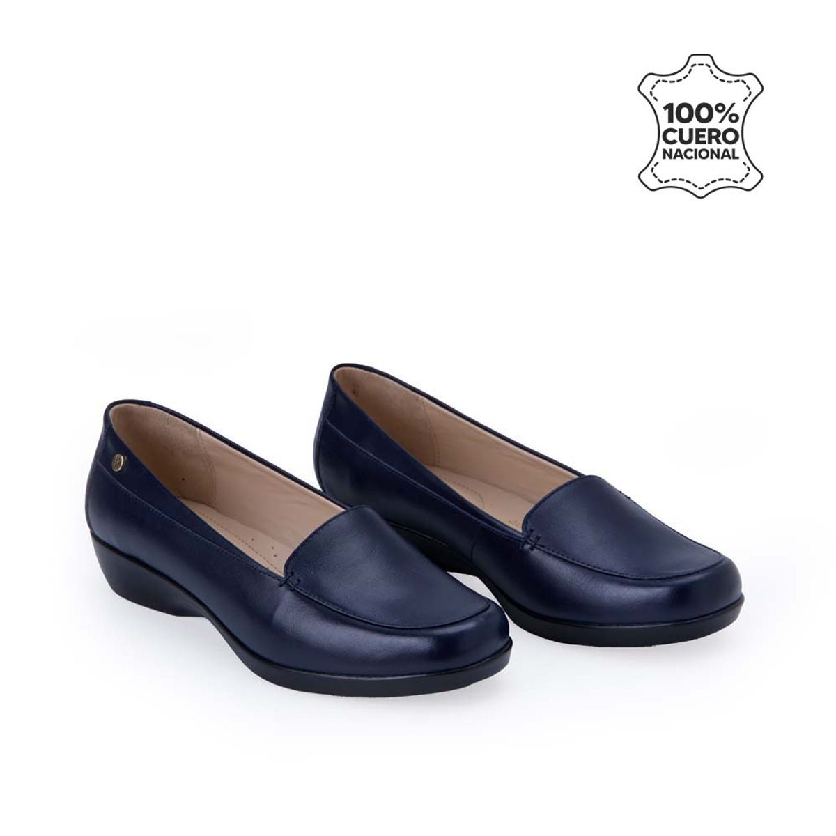 VIALE - Zapato Mocasín Casual AVE-2504 Azul Viale Cuero