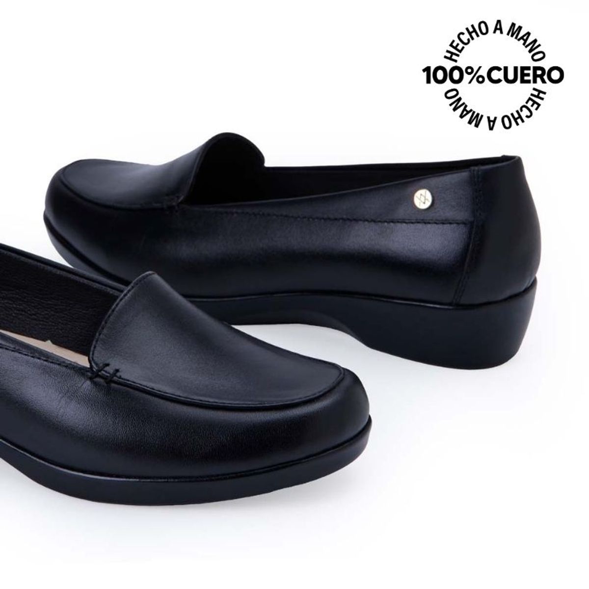 VIALE - Zapato Mocasín Casual AVE-2504 Negro Viale Cuero