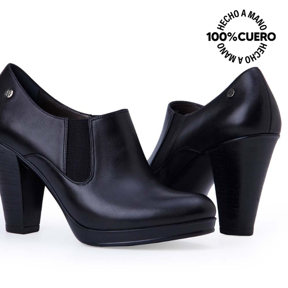 VIALE - Tobillera Jodhpur Casual DAYA-2510 Negro Viale Cuero