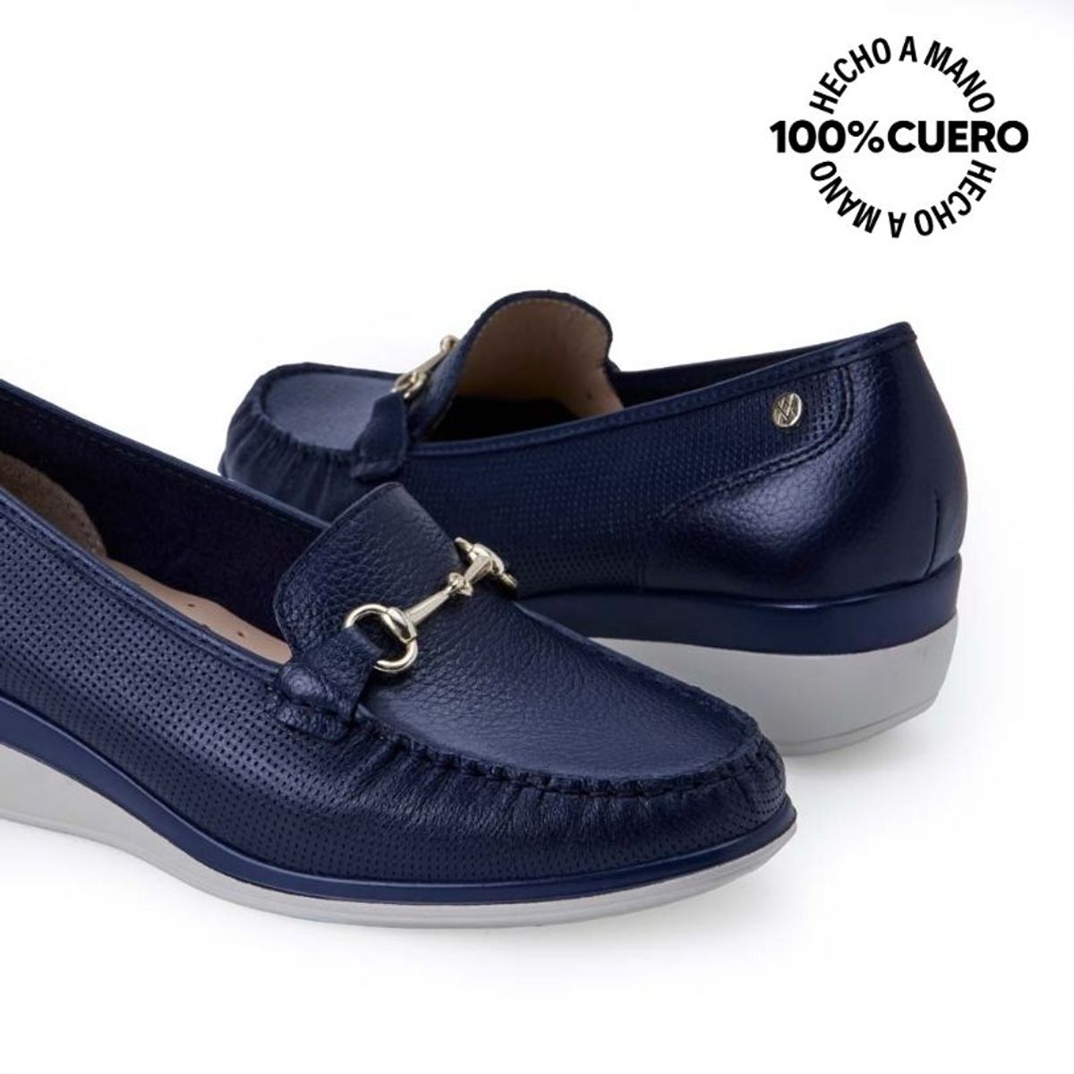 VIALE - Zapato Mocasín Casual DENI-2516 Azul Viale Cuero