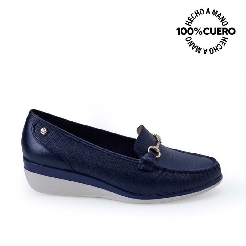 VIALE - Zapato Mocasín Casual DENI-2516 Azul Viale Cuero