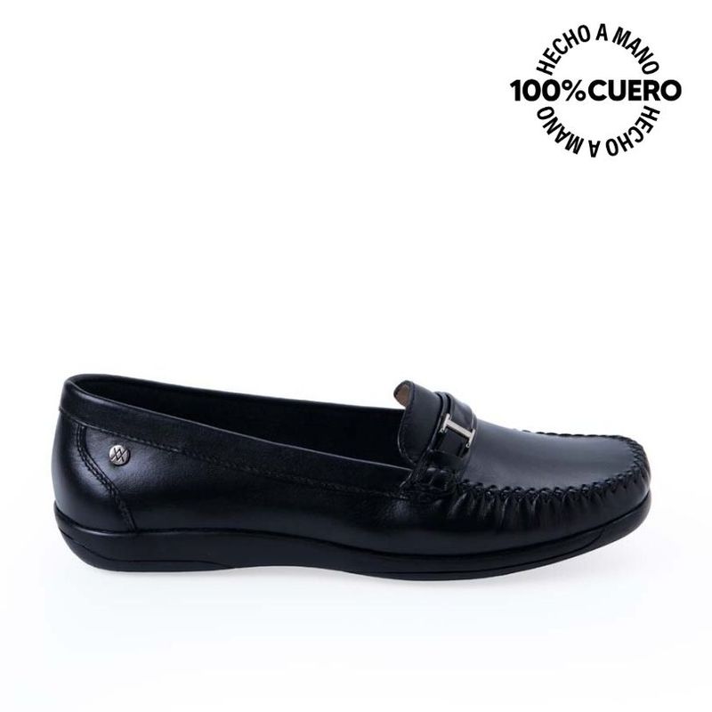 Zapato Mocasín Casual DOM-2502 Negro Viale Cuero VIALE