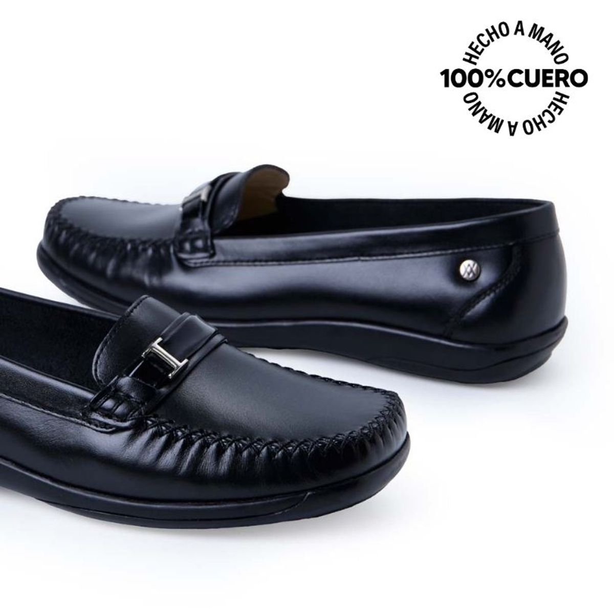 VIALE - Zapato Mocasín Casual DOM-2502 Negro Viale Cuero