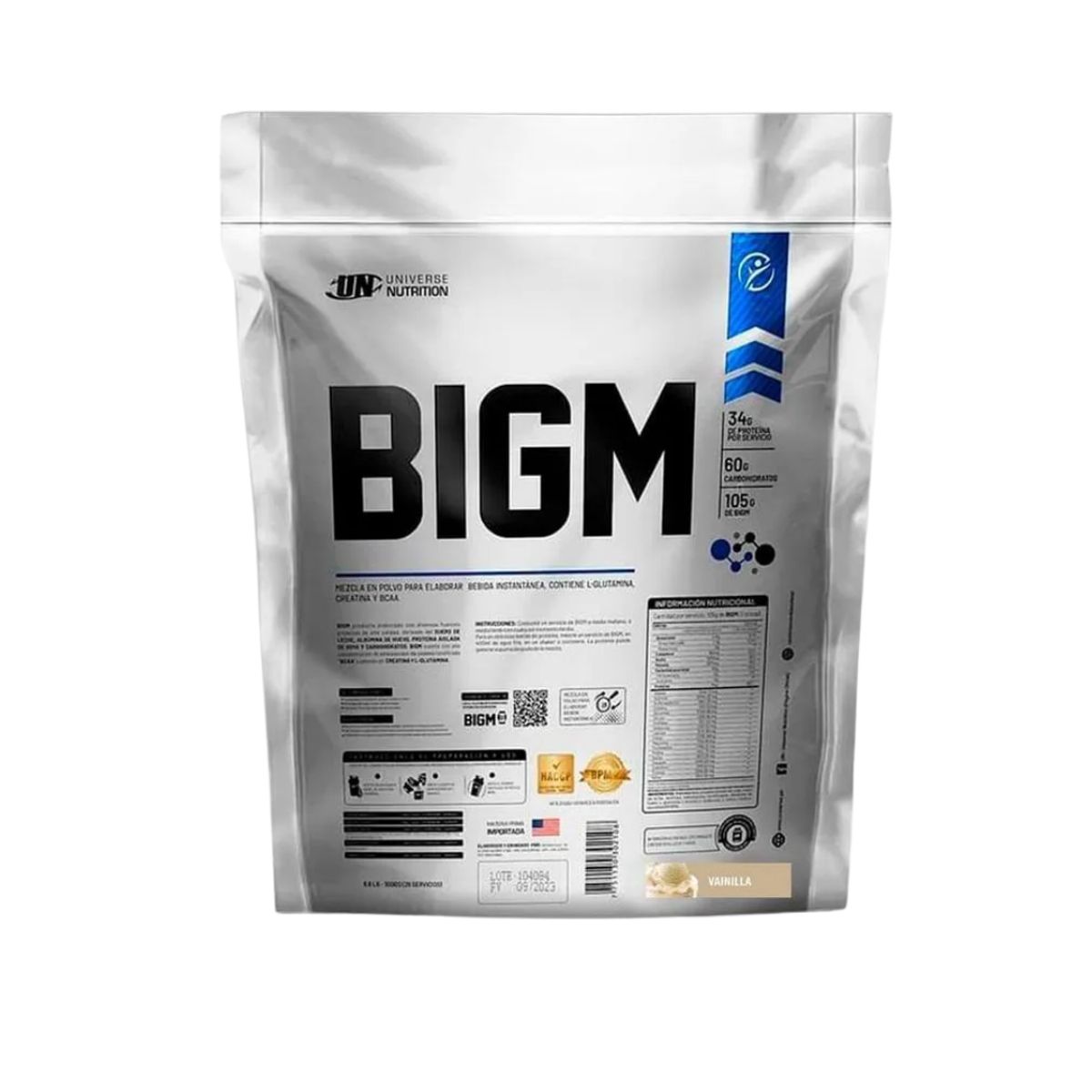UNIVERSE NUTRITION - PROTEÍNA BIGM 3 KG VAINILLA + STRAPS