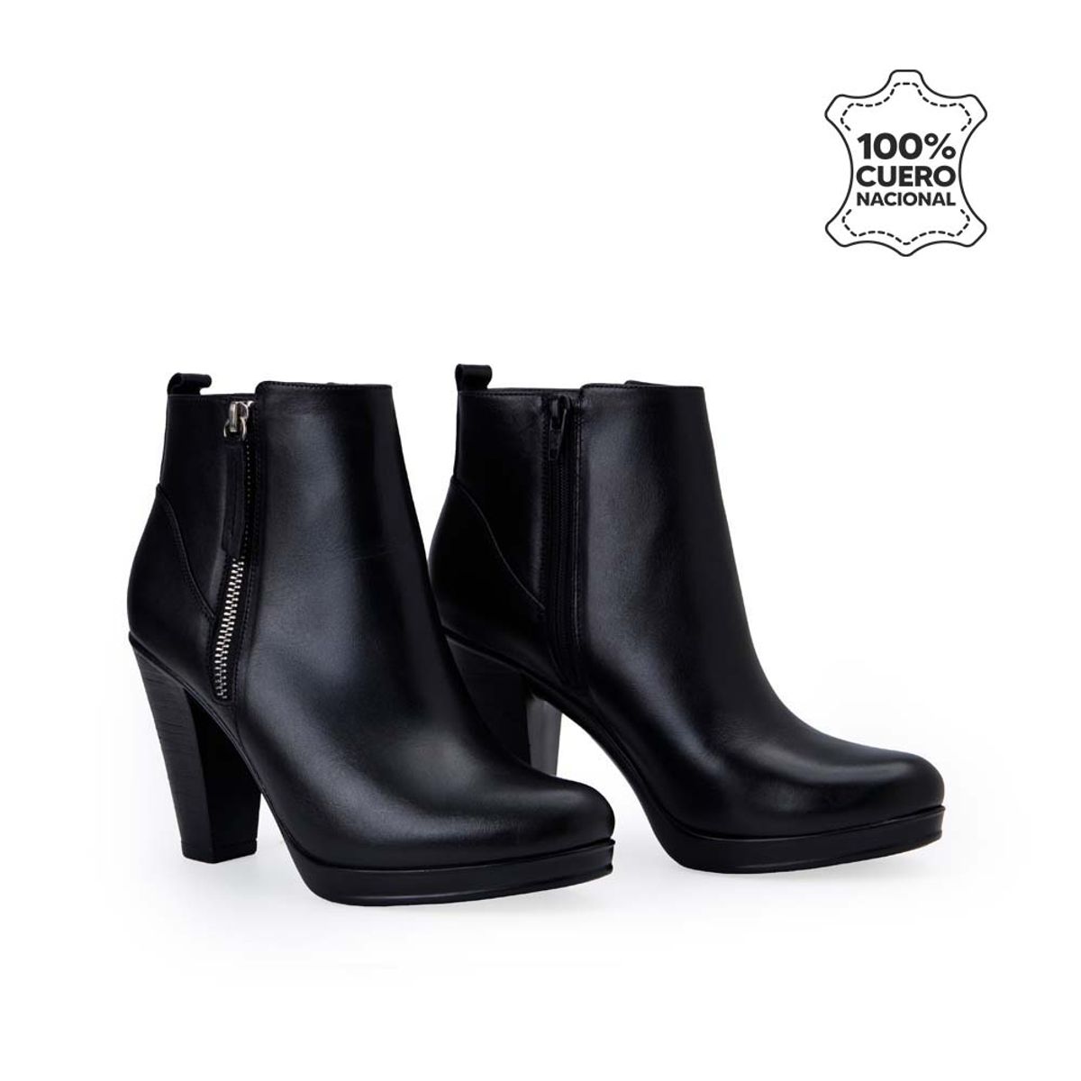 VIALE - Botín Casual LINDA-2512 Negro Viale Cuero