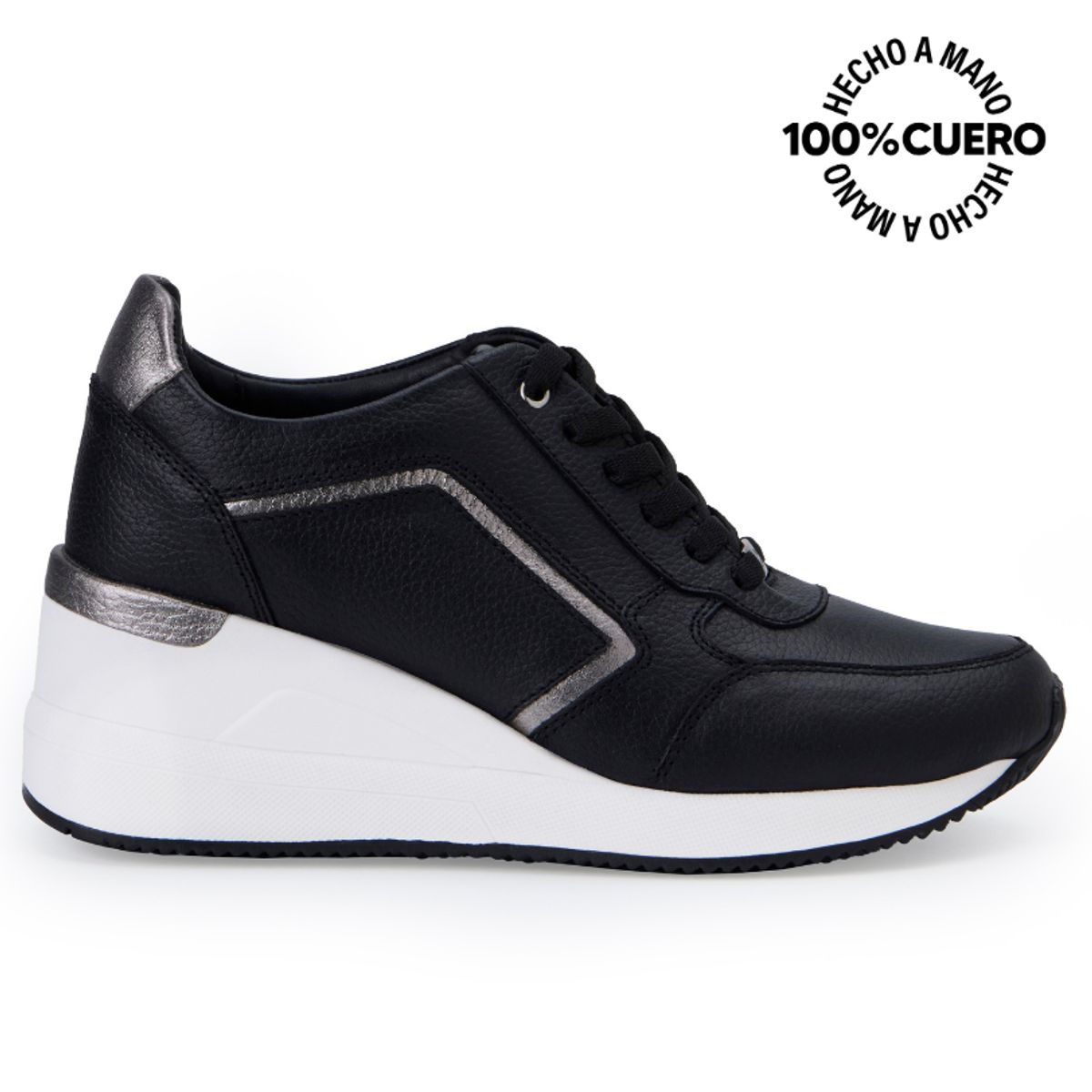 VIALE - Zapatilla Casual REC-2505 NegPeltr Viale Cuero