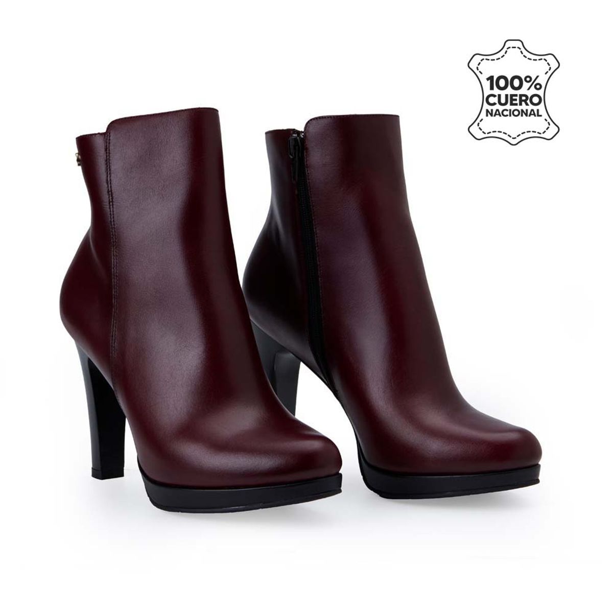 VIALE - Botín Casual RUT-2504 Vino Viale Cuero