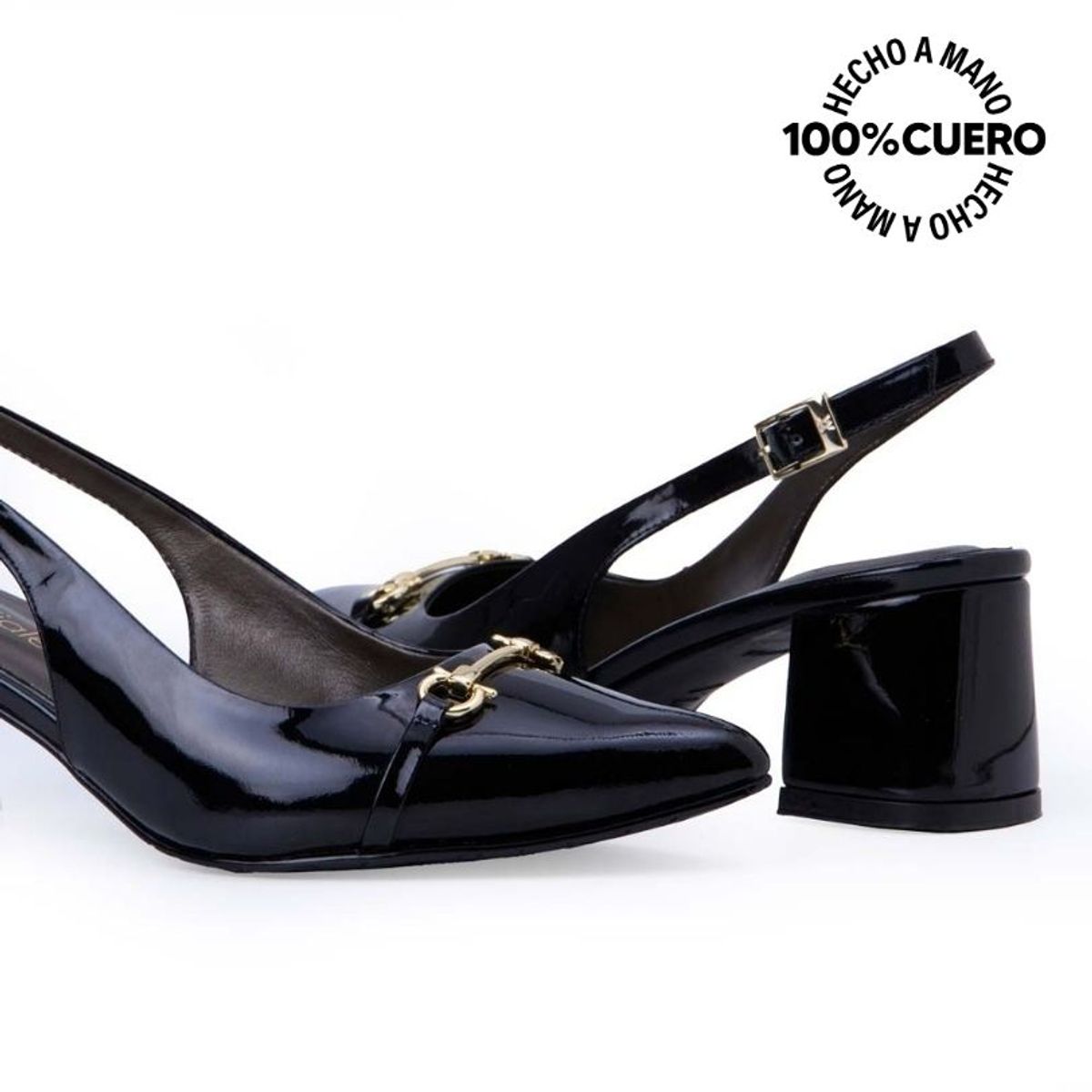 VIALE - Zapato Stiletto Casual TATI-2522 Negro Viale Cuero