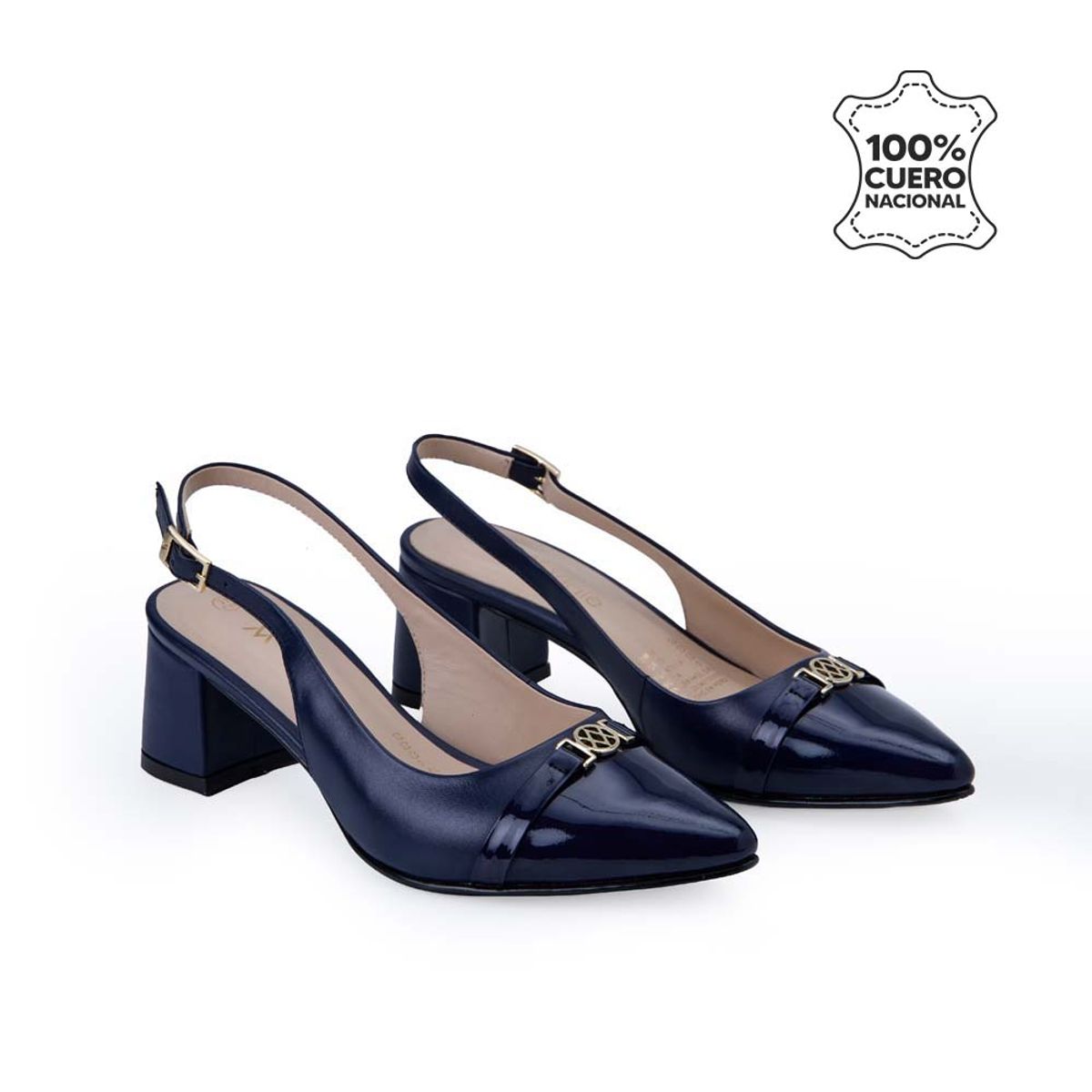 VIALE - Zapato Stiletto Casual TATI-2534 Azul Patriot Viale Cuero