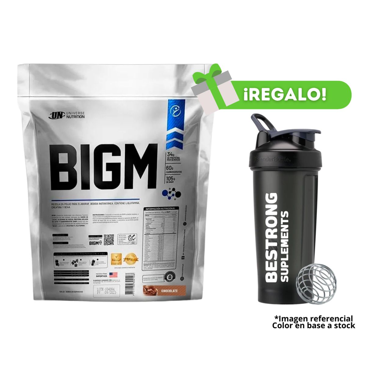 UNIVERSE NUTRITION - PROTEÍNA BIGM 3 KG CHOCOLATE + SHAKER