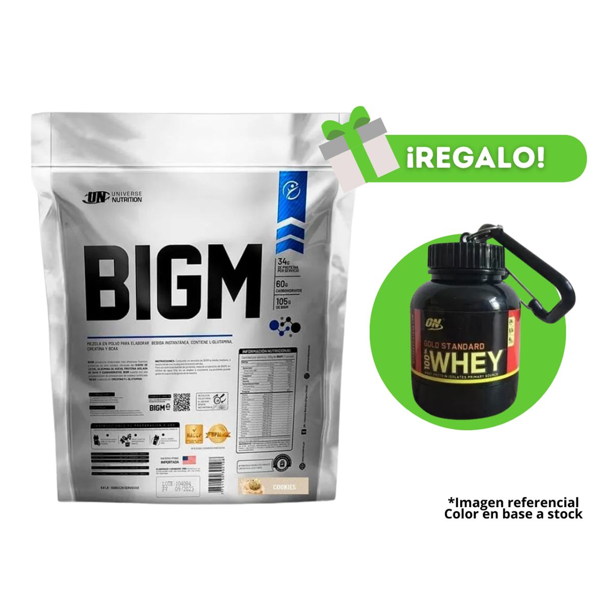 UNIVERSE NUTRITION - PROTEÍNA BIGM 3 KG COOKIES + PORTAPROTEÍNA
