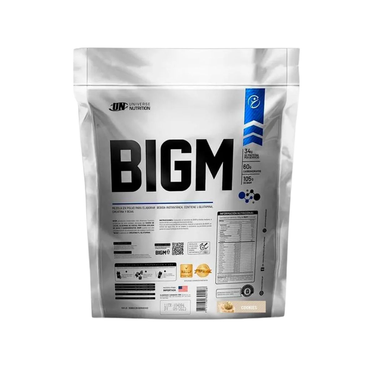 UNIVERSE NUTRITION - PROTEÍNA BIGM 3 KG COOKIES + PORTAPROTEÍNA
