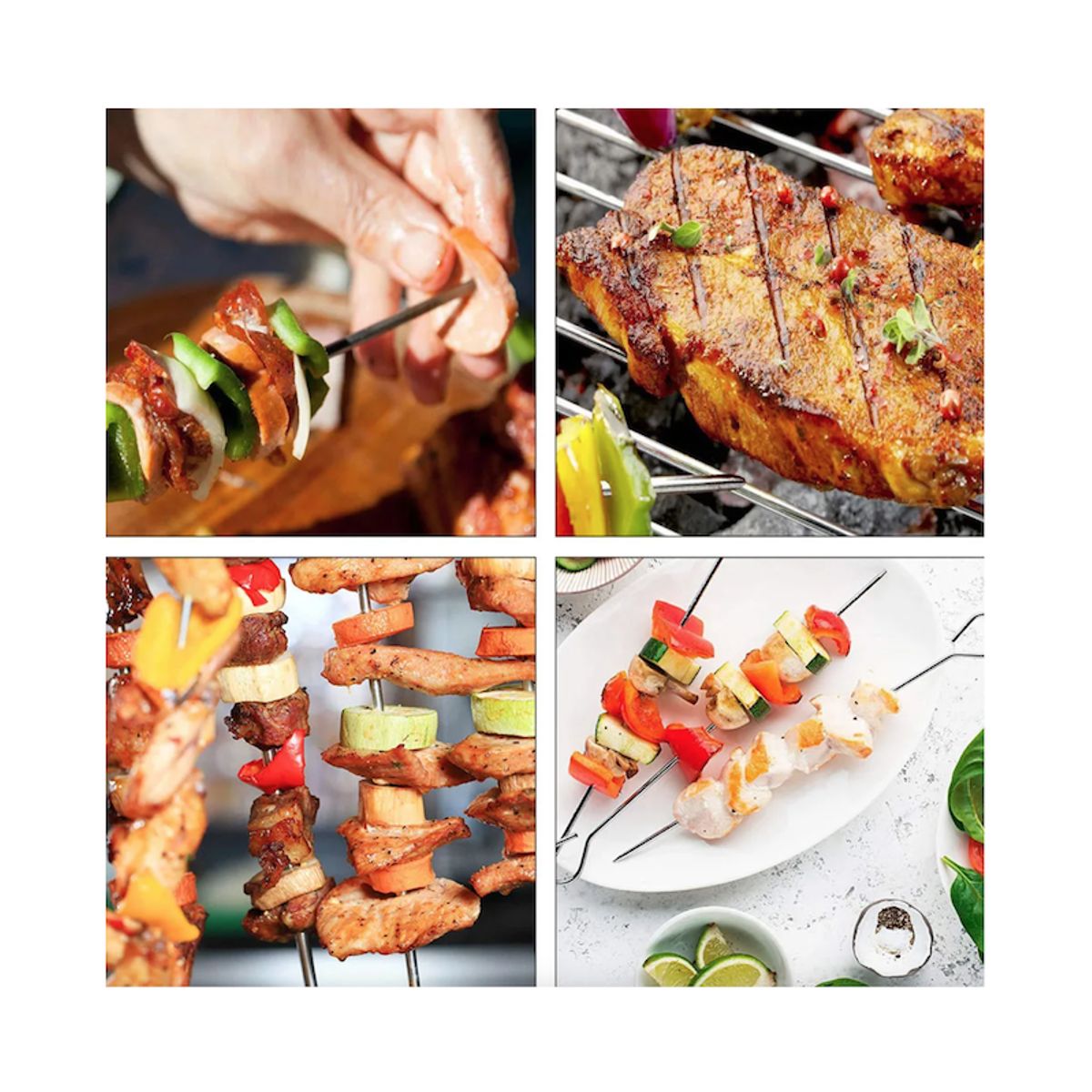 OEM - Brochetas para Parrilla de Acero Inoxidable  Pack x10