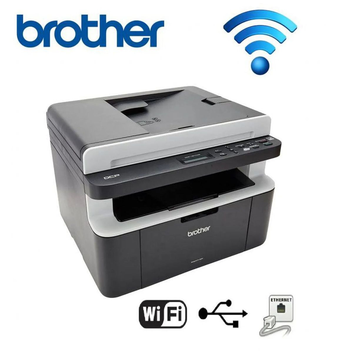 BROTHER - Impresora Brother DCP 1617NW Wifi laser multifuncional