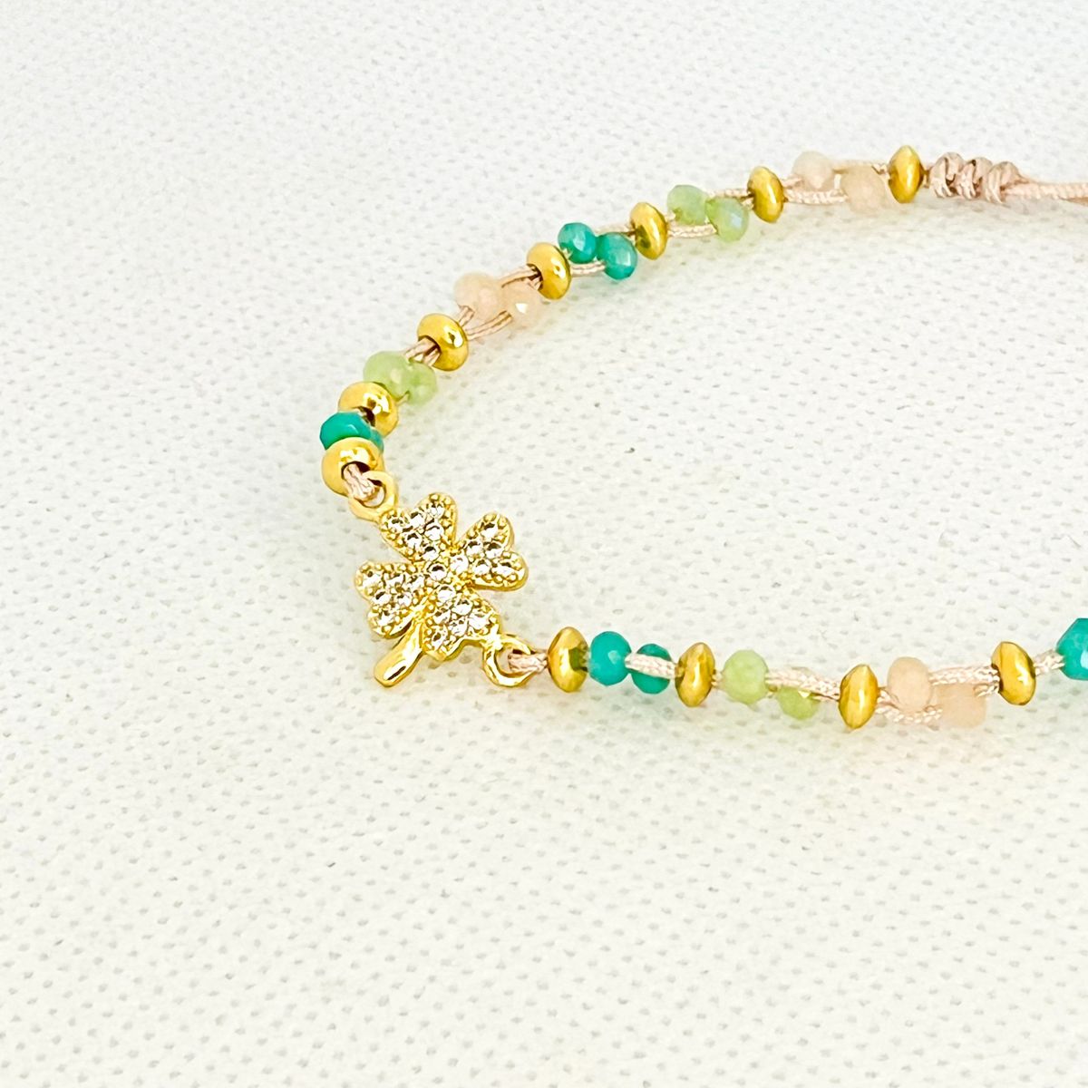 GENERICO - Pulsera hecha a mano con hilo muranos y acero - Mara