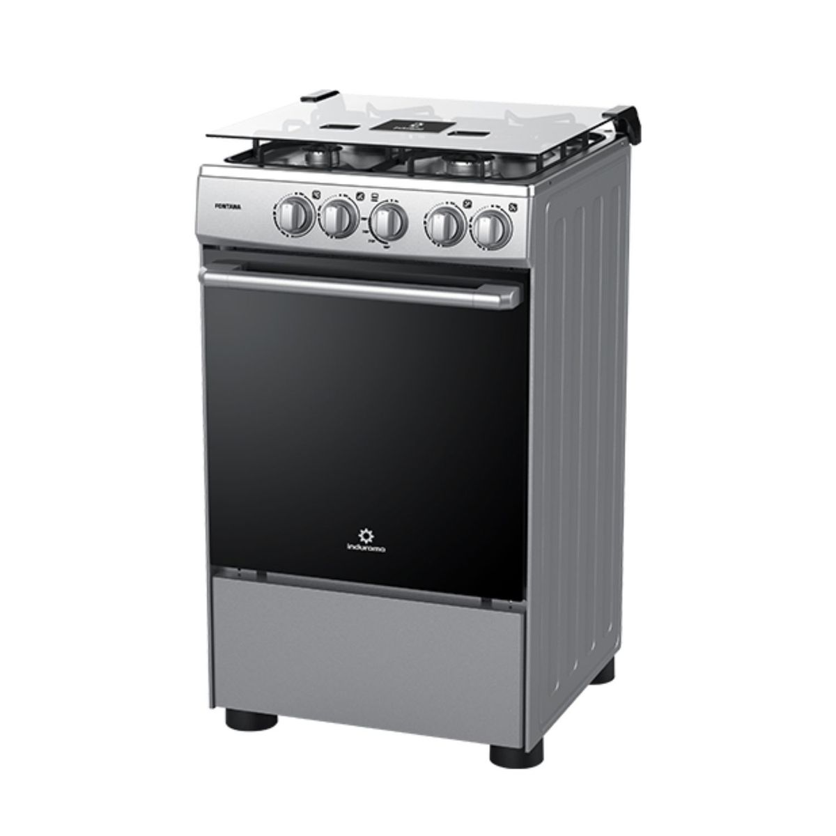 INDURAMA - Cocina Indurama a Gas Fontana de 4 Hornillas - Gris