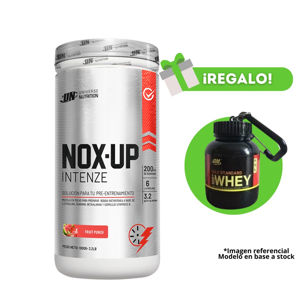 UNIVERSE NUTRITION - PRE ENTRENO NOX-UP 1 KG FRUIT PUNCH + PORTAPROTEÍNA