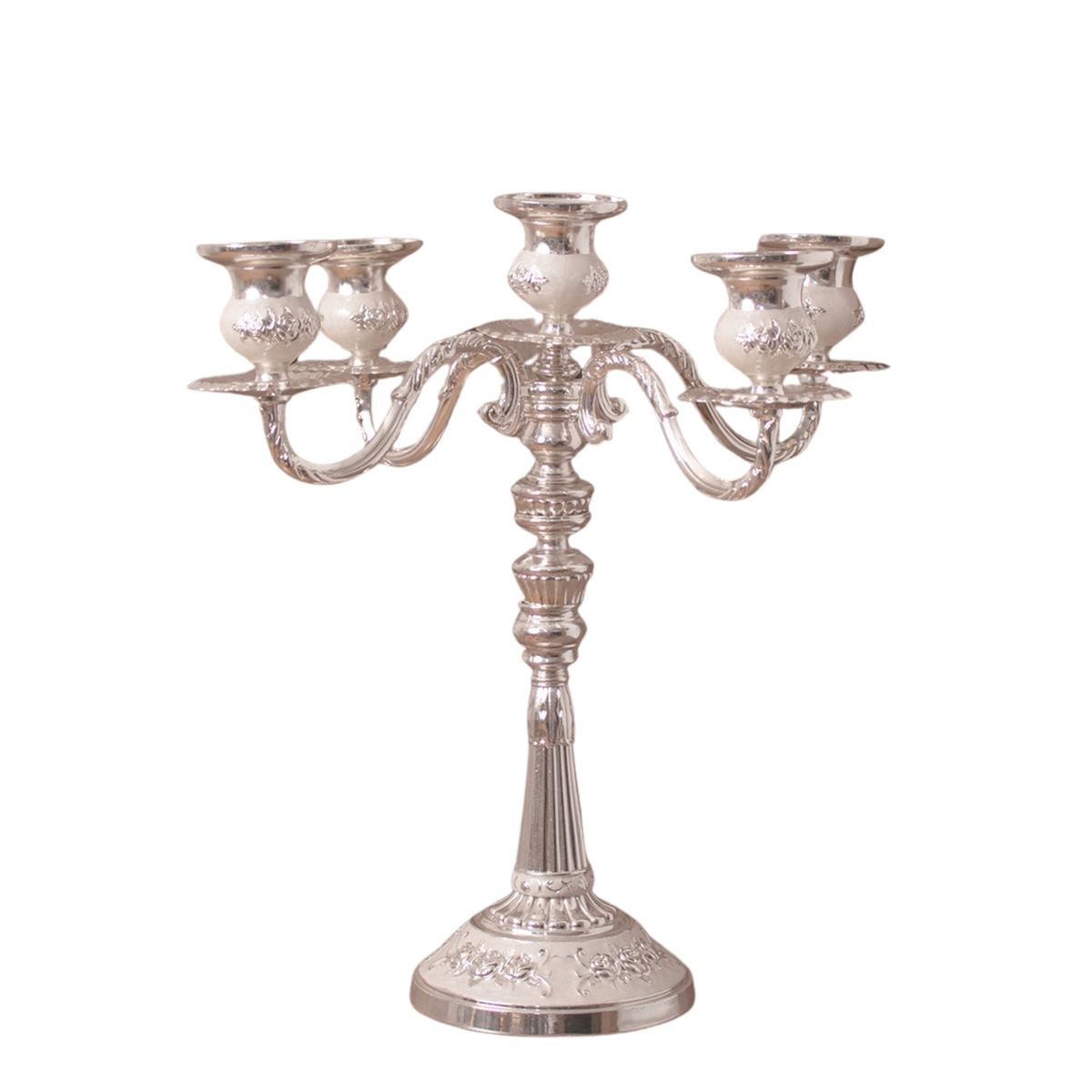 PANADECOR - Candelabro 5 Brazos Plateado Konceptos
