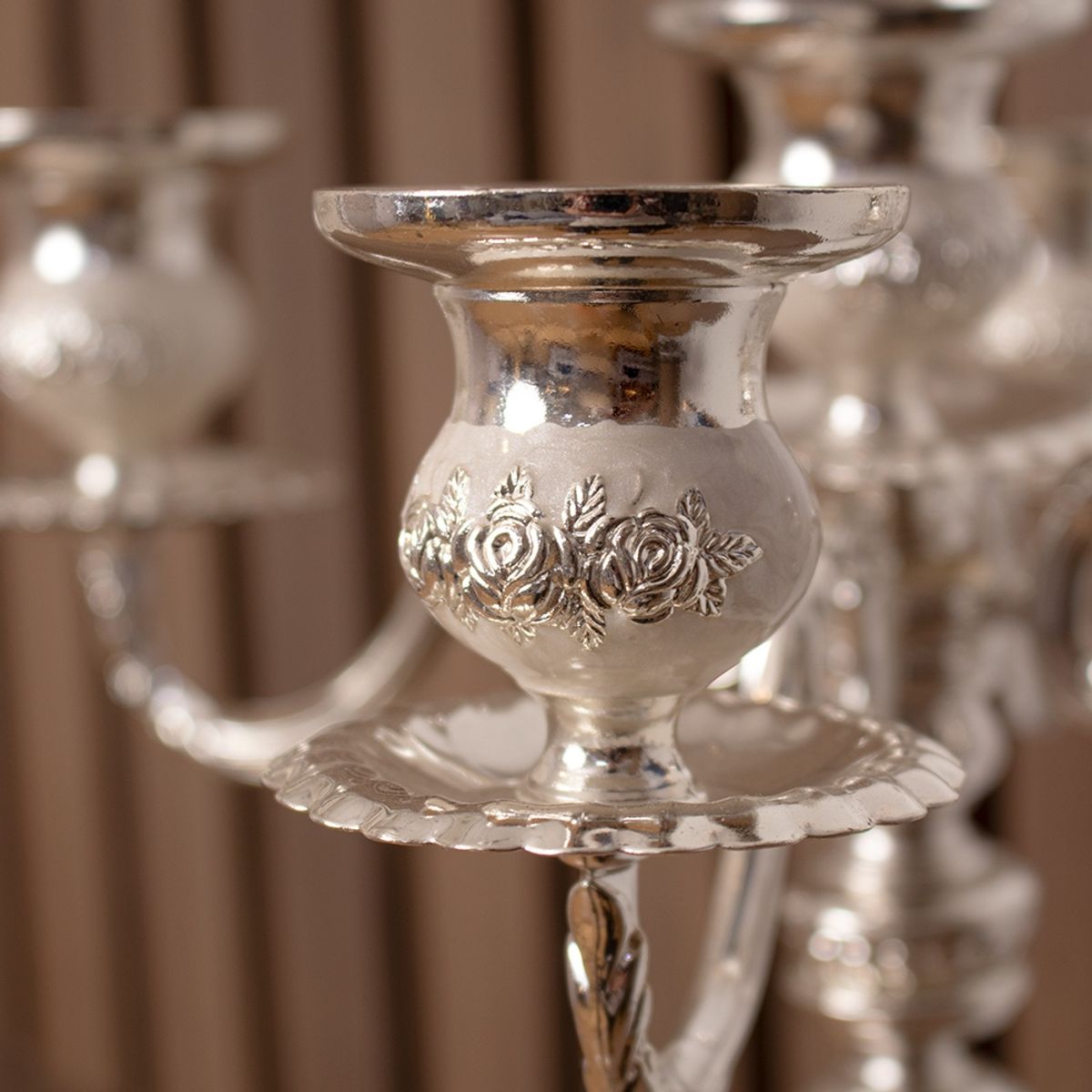 PANADECOR - Candelabro 5 Brazos Plateado Konceptos