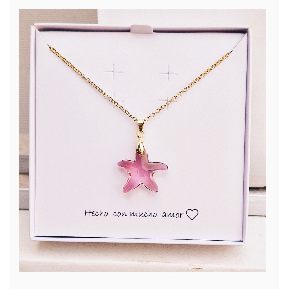 FERNANDA ROMERO JOYAS Y ACCESORIOS - Collar "Estrella de Mar"  Amatista Light Cristal Austriaco y Acero