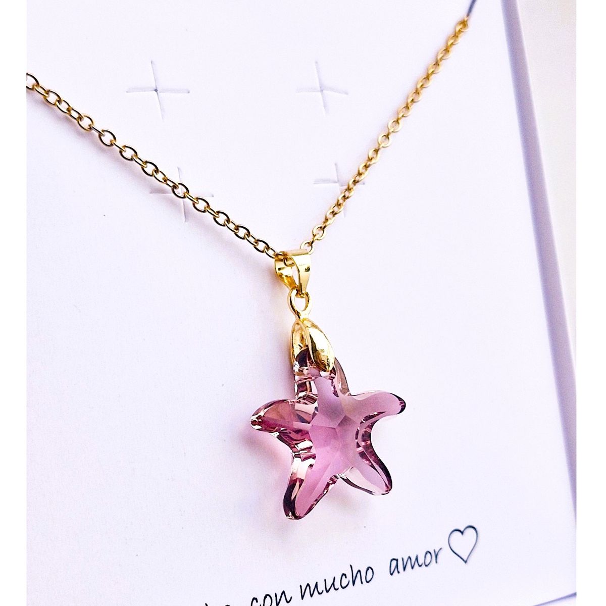 FERNANDA ROMERO JOYAS Y ACCESORIOS - Collar "Estrella de Mar"  Amatista Light Cristal Austriaco y Acero