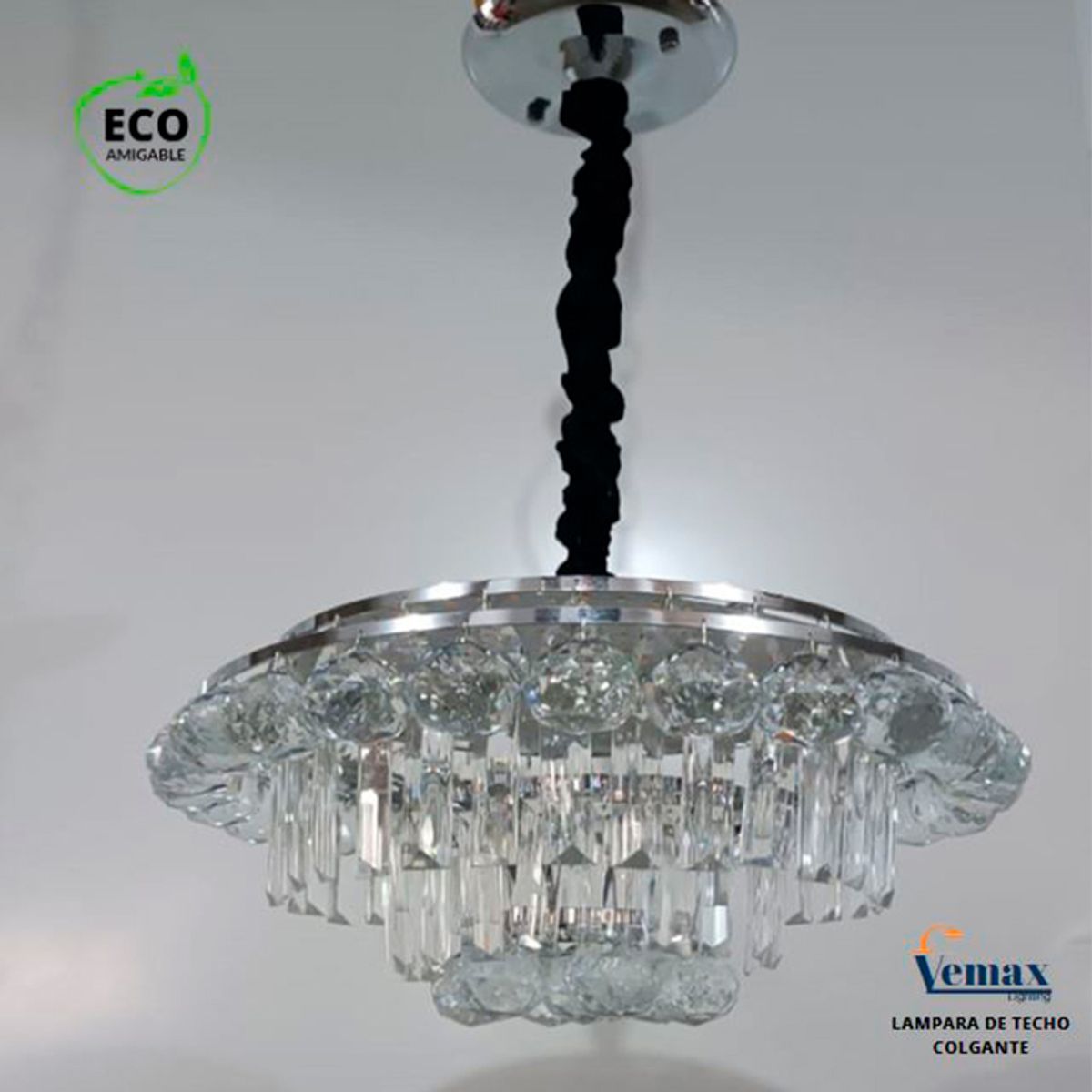 GENERICO - Lámpara Colgante Cristal Cromado