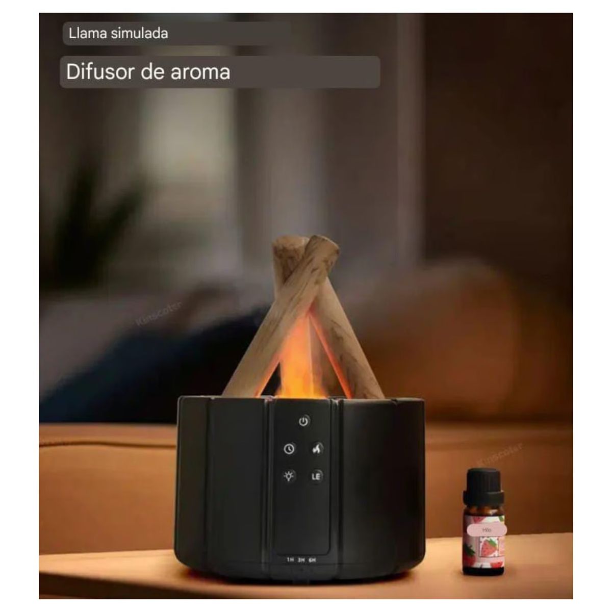 NICE - Humidificador Aromaterapia y Difusor FOGATA NEGRO