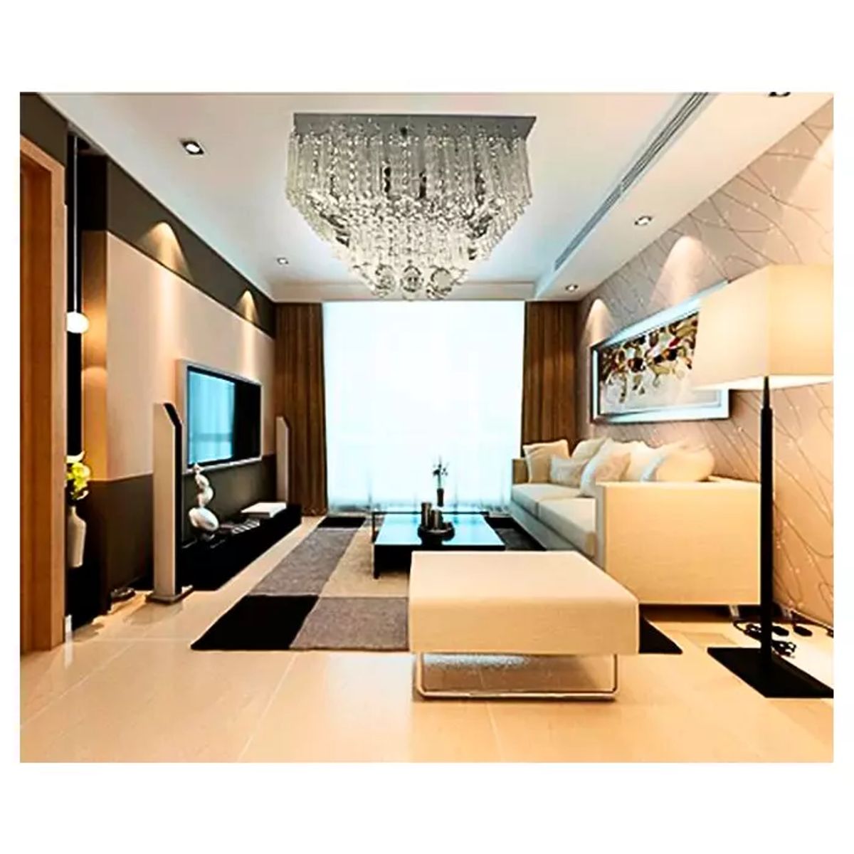 GENERICO - Lámpara Colgante Lobby Cristal Cromado