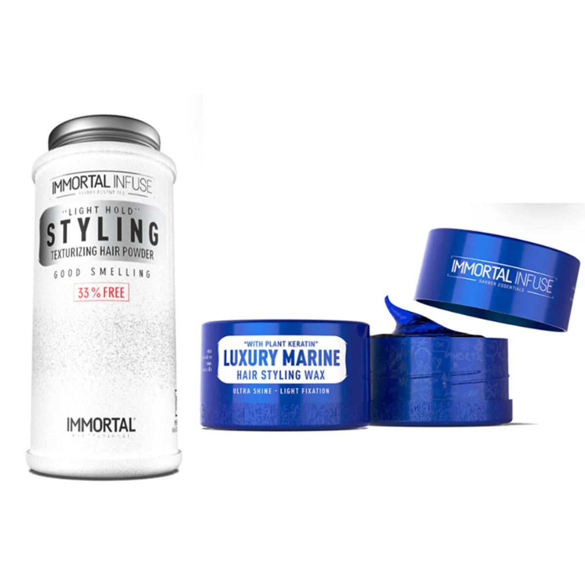 GENERICO - Duo Pack Cera LUXURY MARINE150ml Polvo Texturizador STYLING Blanco30gr