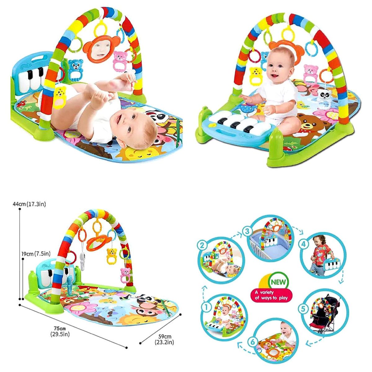 GENERICO - Gimnasio Piano Multifuncional para Bebes con Arco Musical