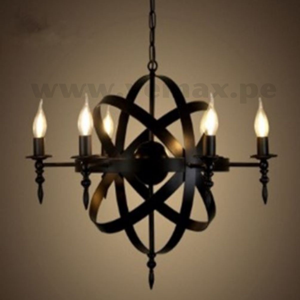 GENERICO - Lámpara Medieval Vintage Negro