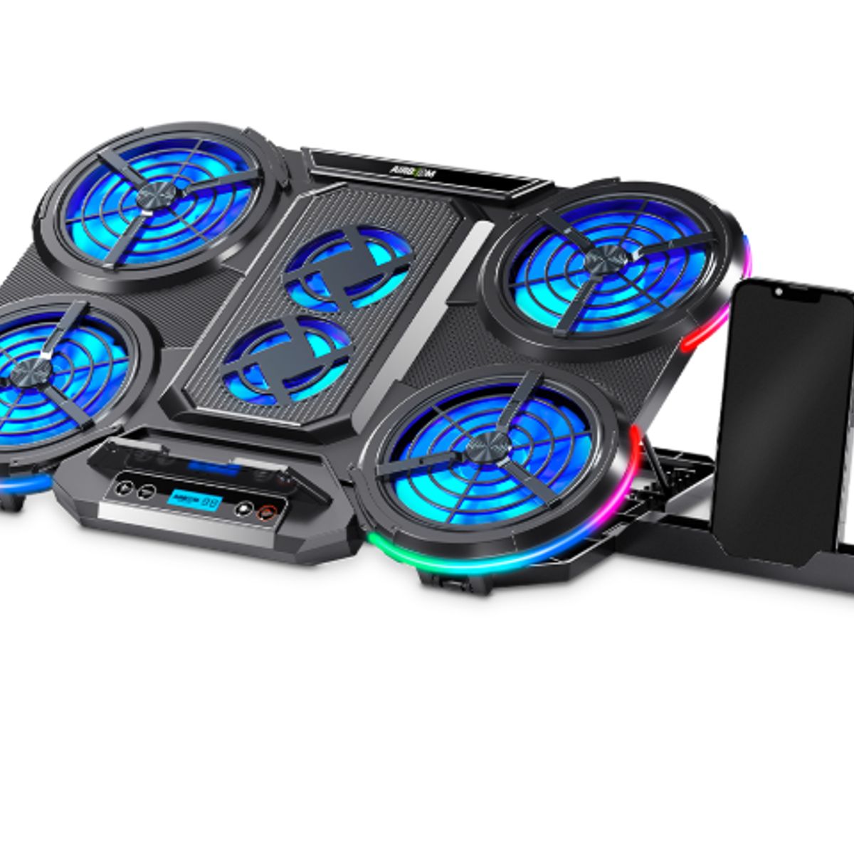 AIRBOOM - Base Con Cooler Gamer GLACIAL6 AB055 4Fan LED 10Cm 2Fan Led 7Cm