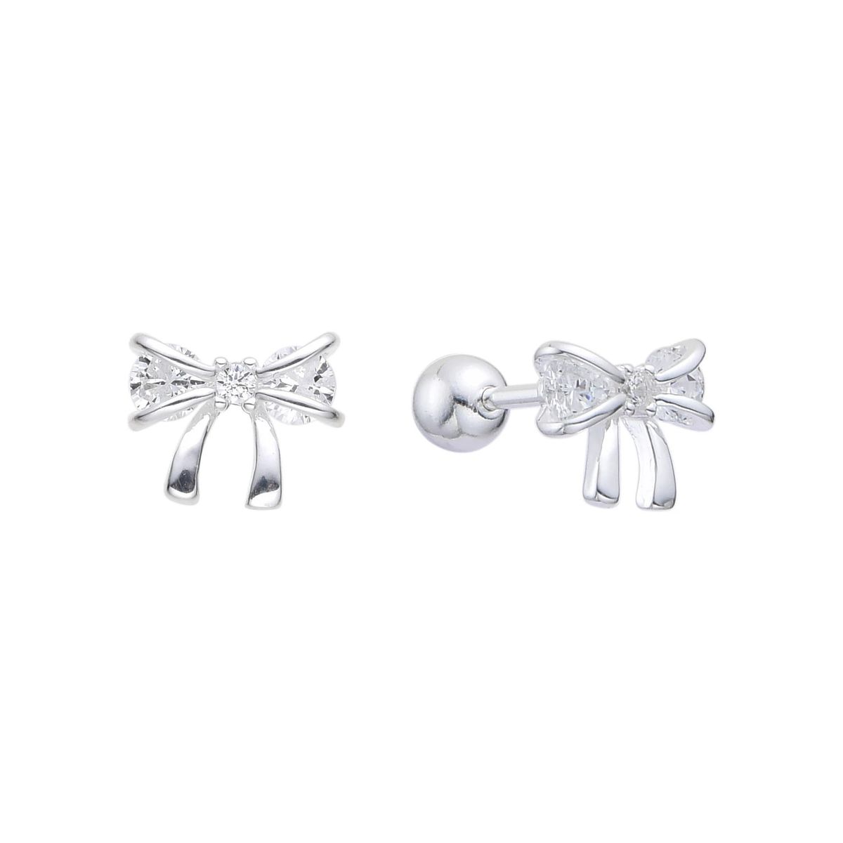 SANTORAL - Aretes Moño Brillos - Plata