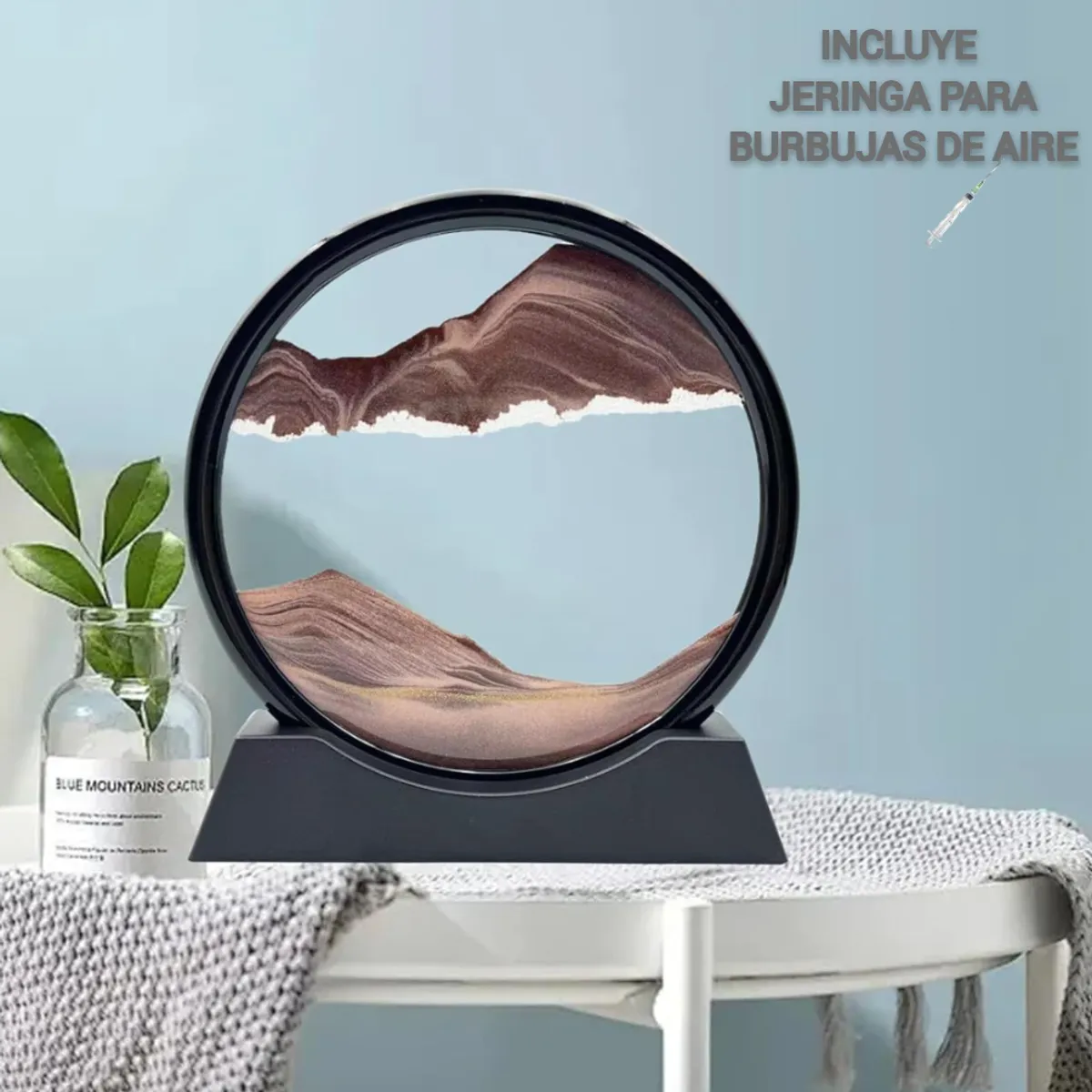 GENERICO - ADORNO TIPO RELOJ DE ARENA 3D MOVIMIENTO DECORATIVO OFICINA MARRÓN