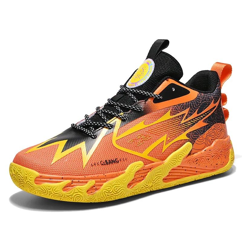 DANWEILE - zapatos de baloncesto para hombre cómodas y transpirables - Naranja