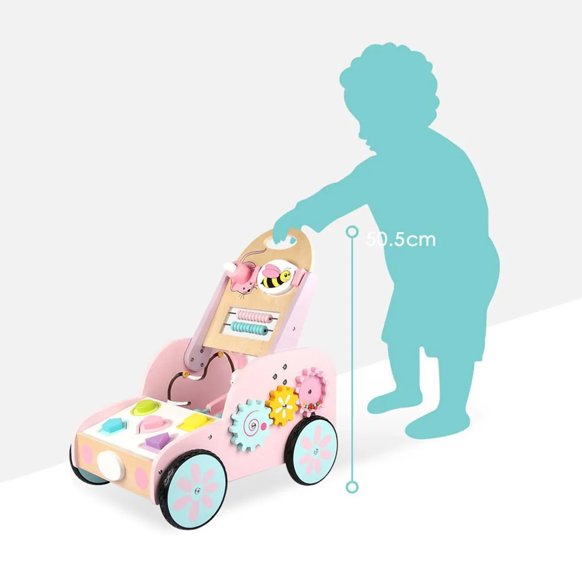 GULI GULI - ANDADOR DE CONEJITO CON JUEGOS SENSORIALES DE MADERA