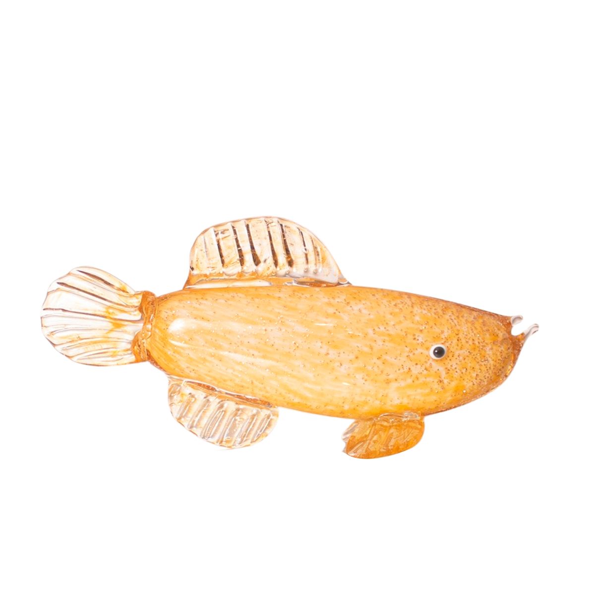 PANADECOR - Figura Decorativa Panadecor Pez Alargado Ámbar Translúcido 37Cm Vidrio