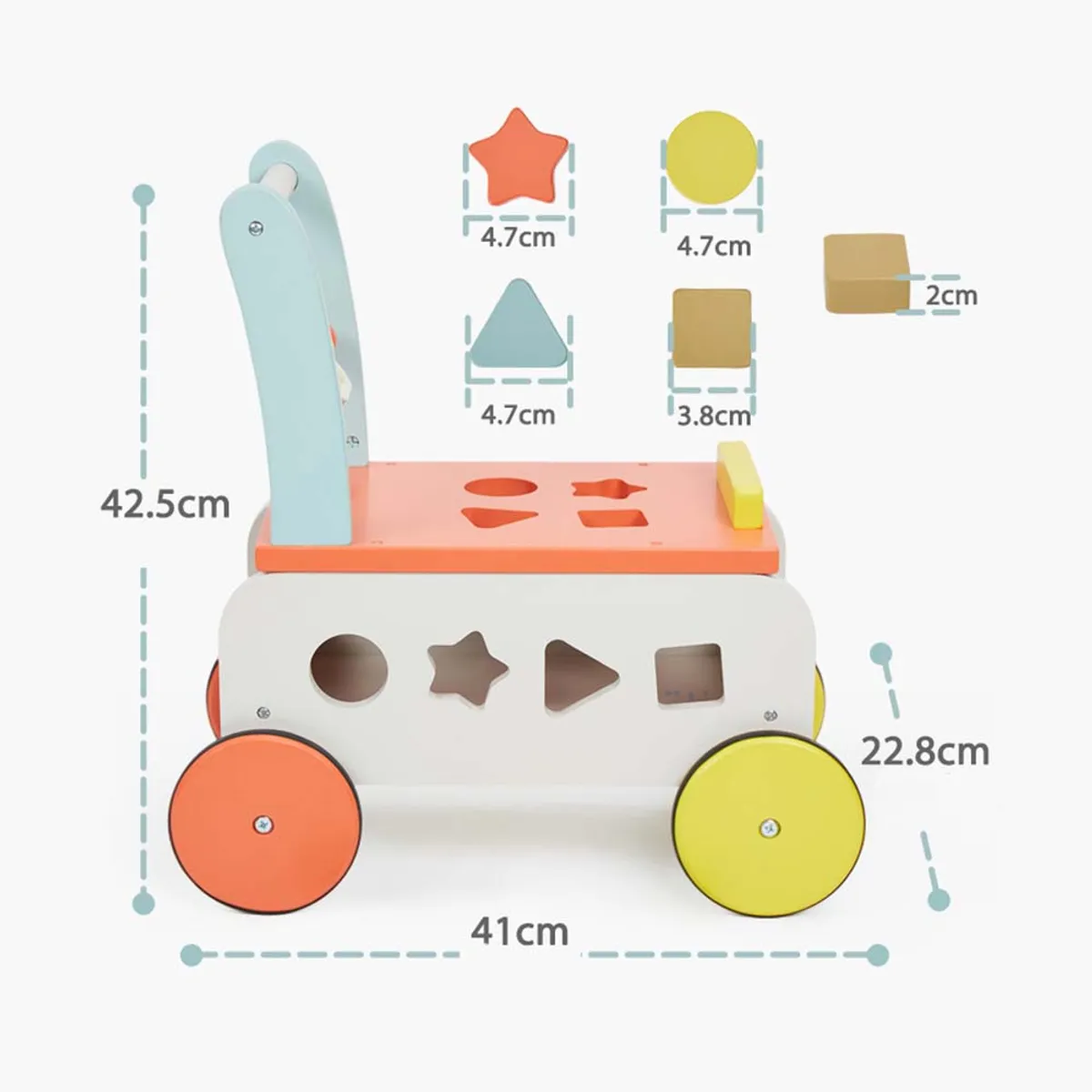 GULI GULI - ANDADOR DE COLORES 3 EN 1 DE MADERA CON ESTIMULADORES