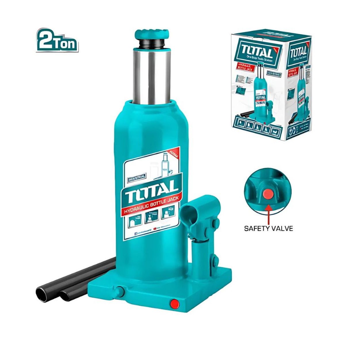 TOTAL TOOLS - GATA HIDRÁULICA TIPO BOTELLA 2 TONELADAS-THT109022