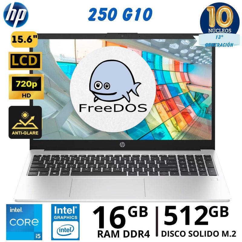 HP - Laptop Hp 255 G10 Core i5 - 1334U, 15.6"LED, Ram 16Gb, SSD 512Gb, FreeDos
