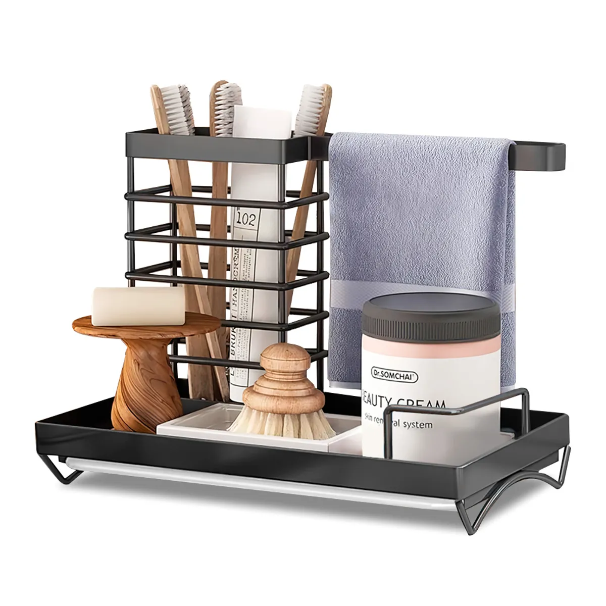 KELLER - Escurridor Organizador de Baño Elegante A6V