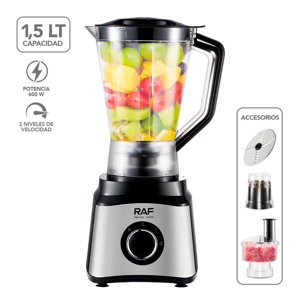 KELLER - Licuadora Multifuncional 4en1 600W 2 Velocidades 1,5 Litros R23