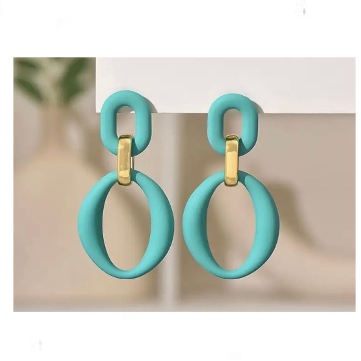 GENERICO - Pendientes en acrílico modelo de aros - Verde