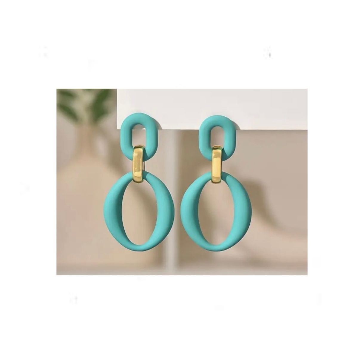 GENERICO - Pendientes en acrílico modelo de aros - Verde