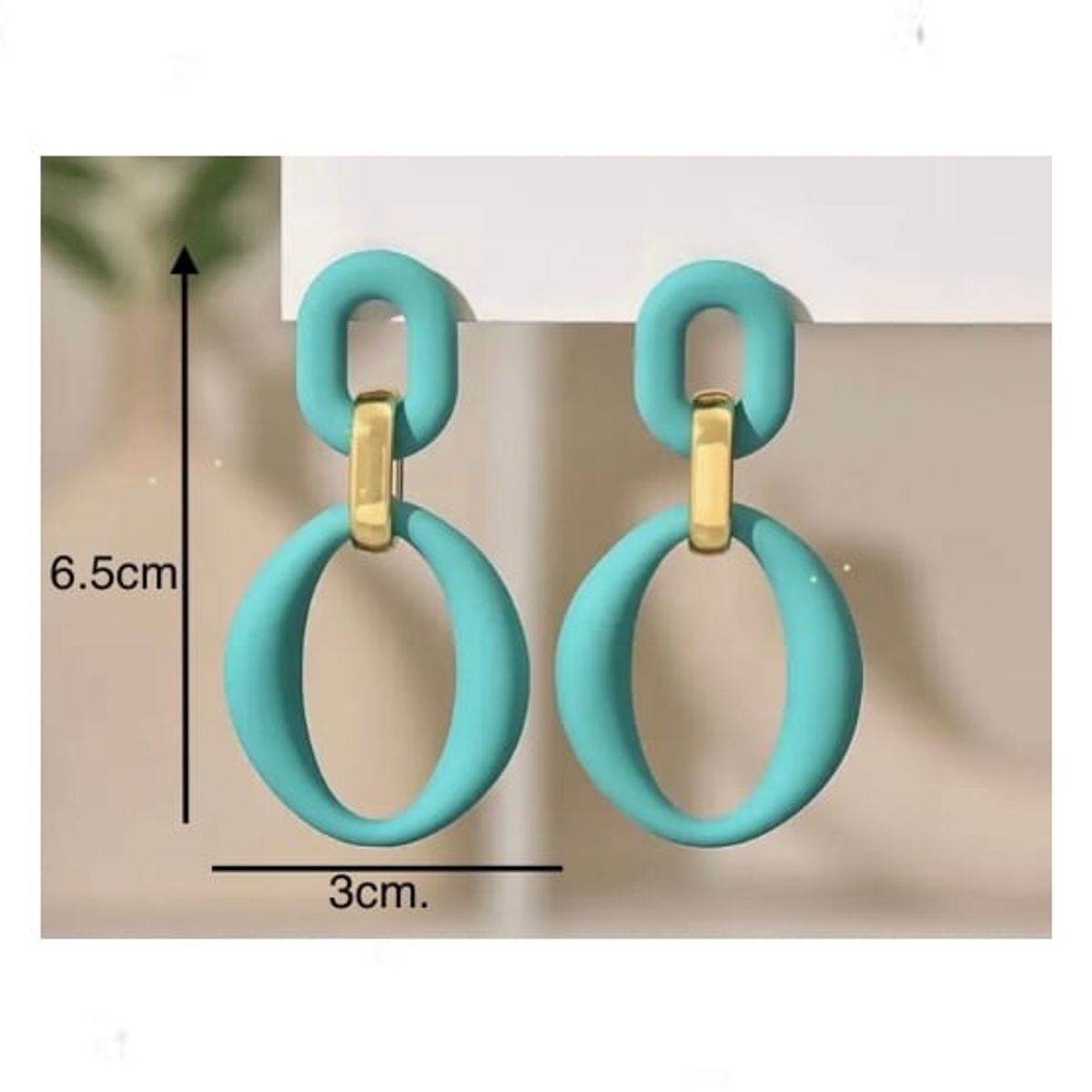 GENERICO - Pendientes en acrílico modelo de aros - Verde