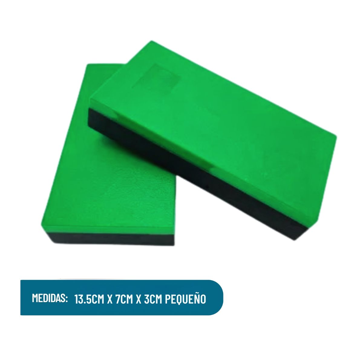 AC - JUEGO DE 2 BLOQUES DE LIJADO VERDE CON ESPONJA AC 13.5CMX7CMX3CM