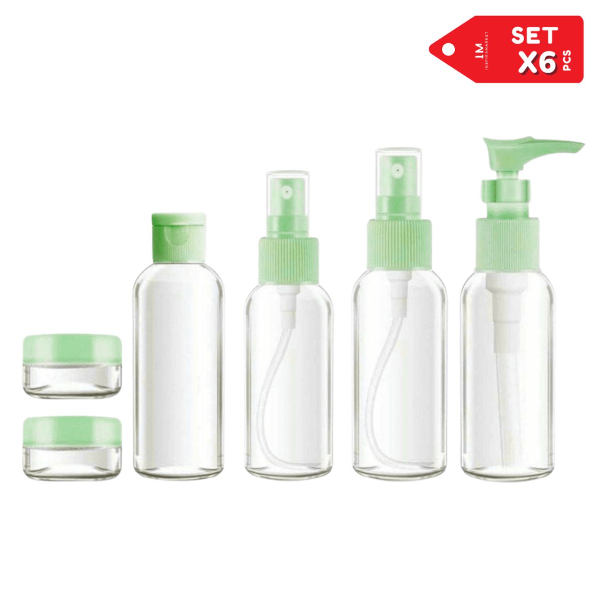 INSPIRA MARKET - Set x6 Frascos Atomizador dispensador contenedor Portátil