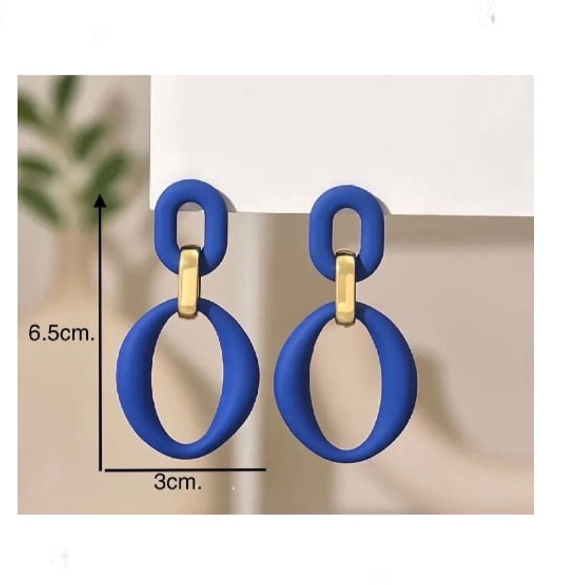 GENERICO - Pendientes en acrílico modelo de aros - Azul