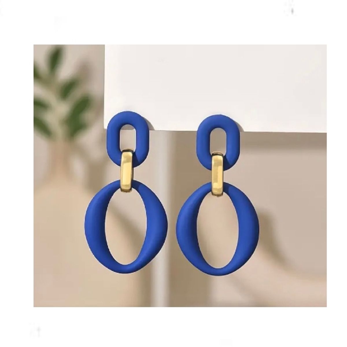 GENERICO - Pendientes en acrílico modelo de aros - Azul