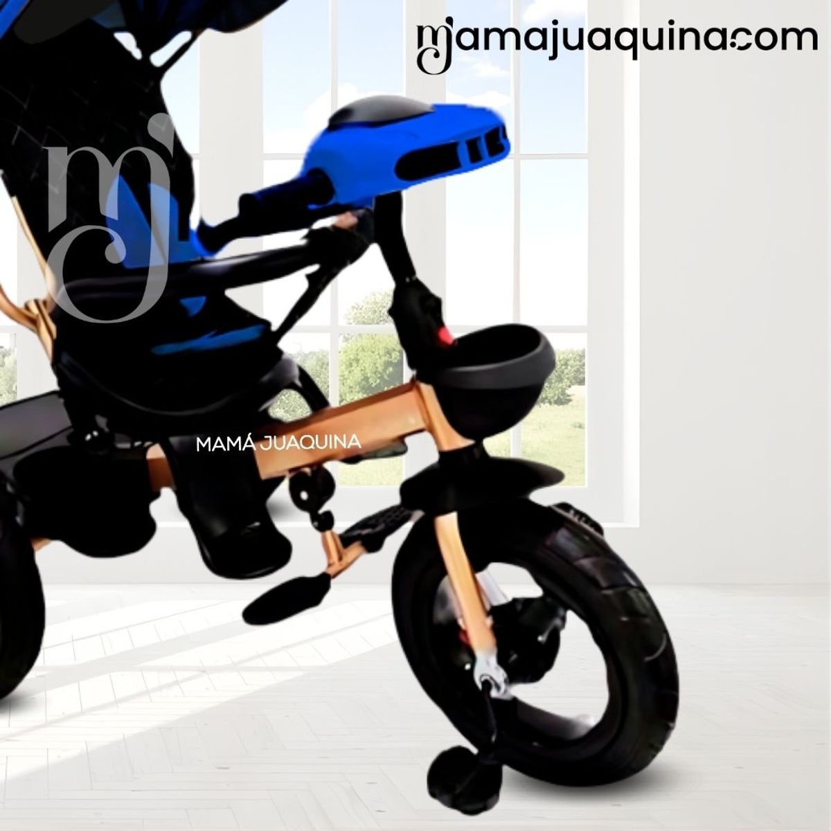 VELOX - Triciclo Giratorio 3 en 1 «SMART PREMIUM» USB Bluetooth Blue